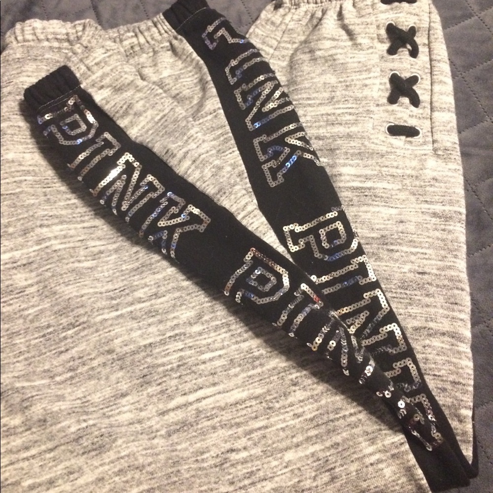 VS Pink Bling Sweatpants Large